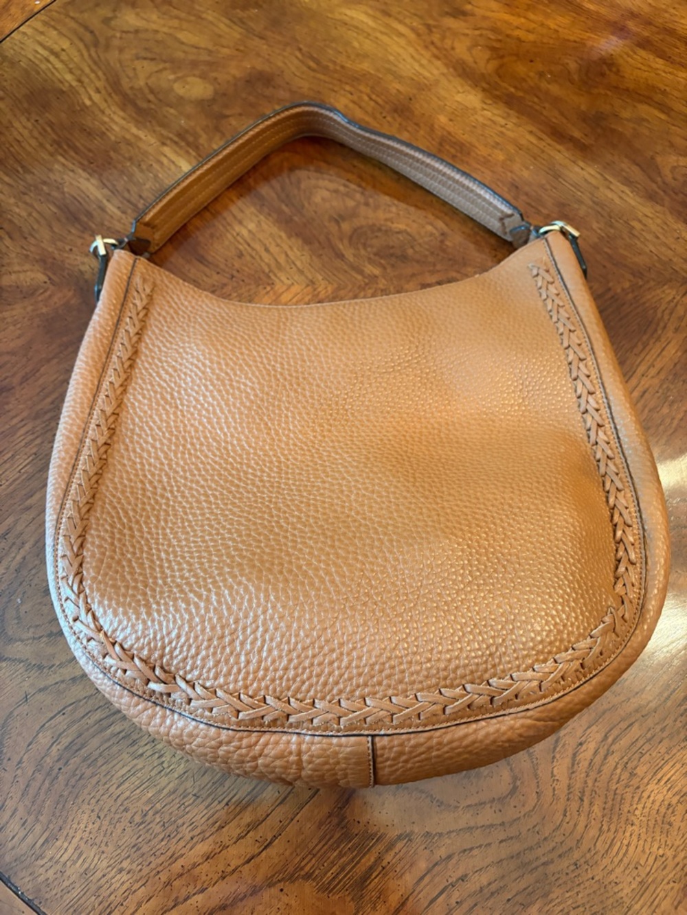 Rebecca Minkoff Pebbled Leather Shoulder - Whipstitch Brown Hobo - Picture 7 of 16